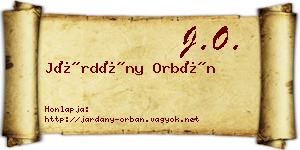 Járdány Orbán névjegykártya